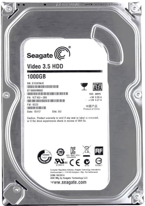 1TB - HDD 3.5" SATA Hard Drives – Free Installation with Any CCTV Kit or Package -Ideal for 24/7 continuous recording