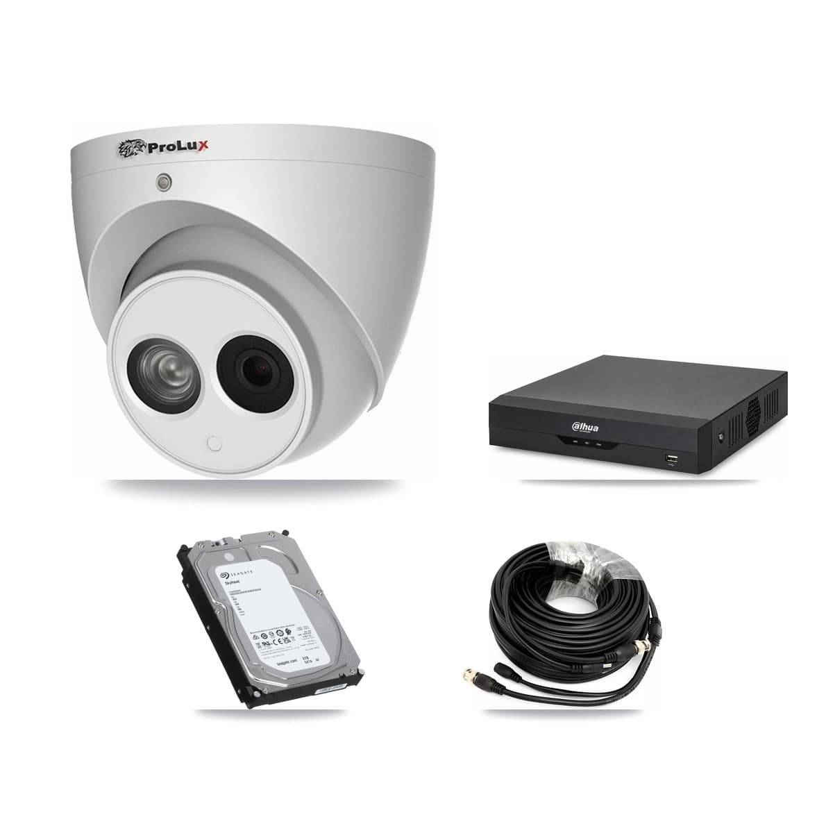 Prolux & Dahua 4-Channel 4MP CCTV Kit — 4 Turret Cameras + 6TB Recording - Image 1