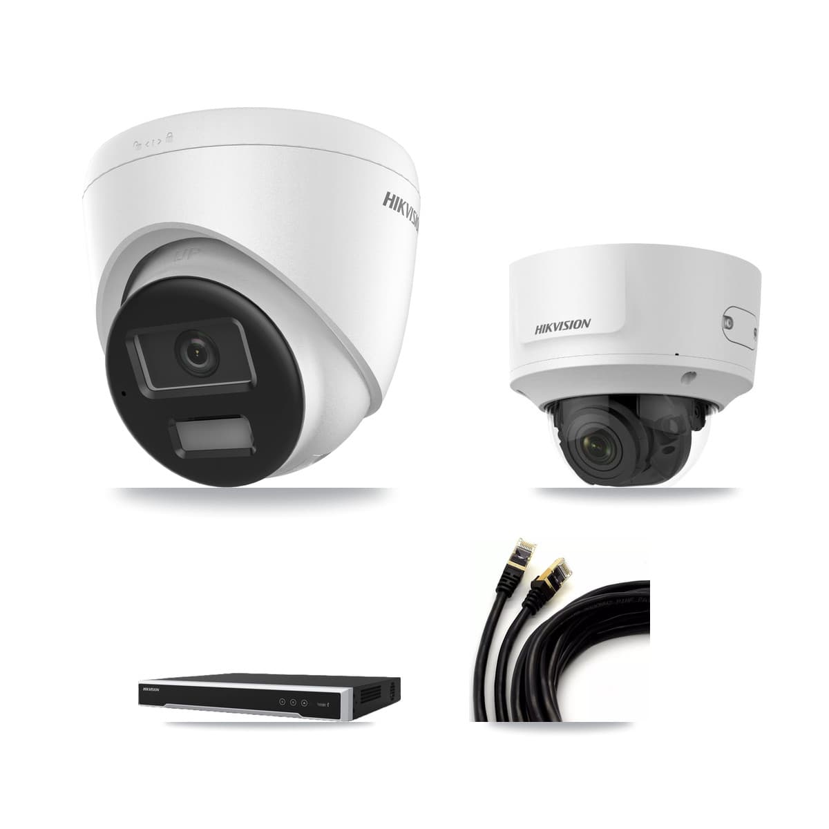 Hikvision 16-Channel 2MP – 4K CCTV Kit — 1 4K Turret + 1 2MP Dome Cameras + 3TB Recording (DS-7616NI-M2 Recorder)