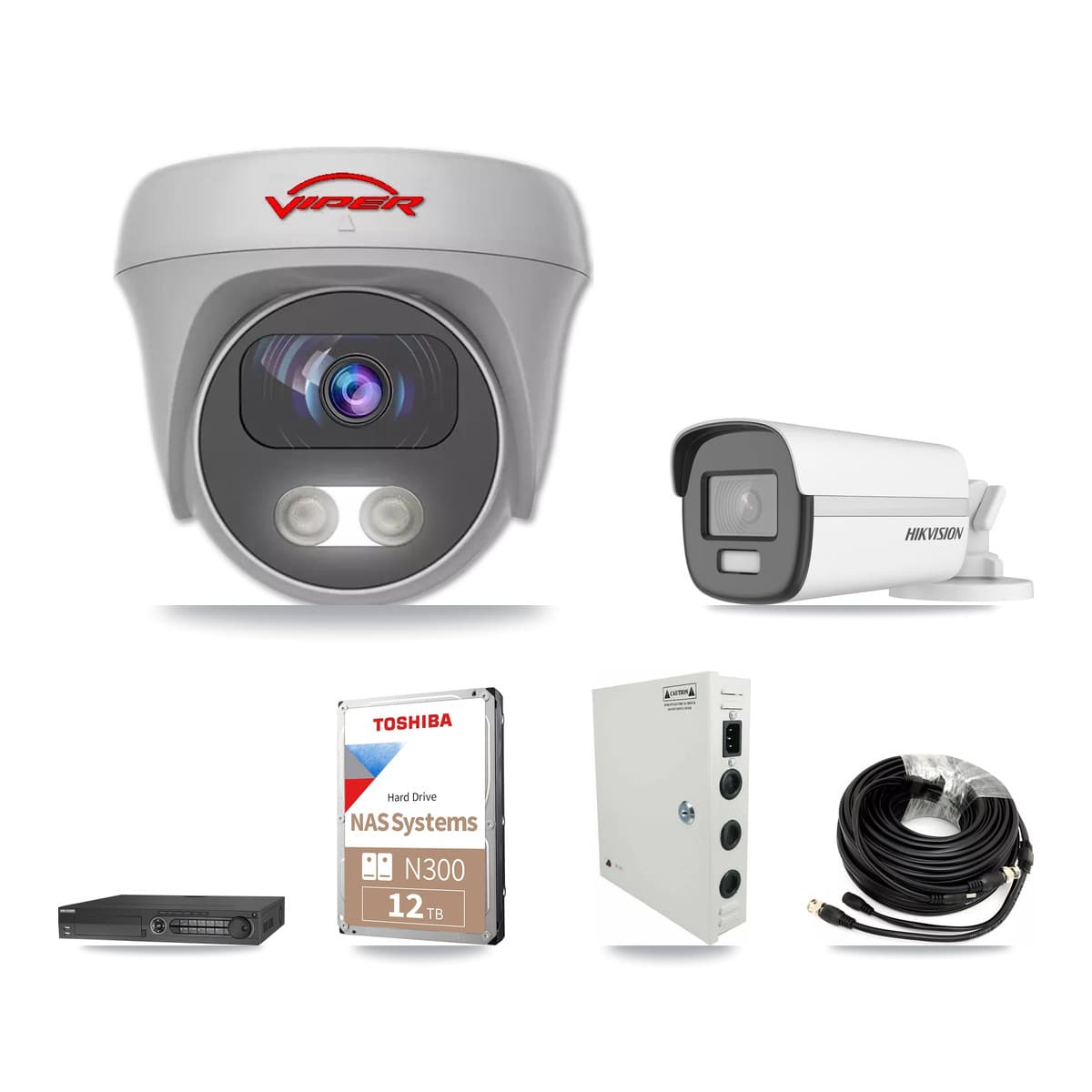 Hikvision & Viper 32-Channel 5MP – 4K CCTV Kit — 9 4K Bullet + 19 5MP Cameras + 4× 12TB Recording - Image 1