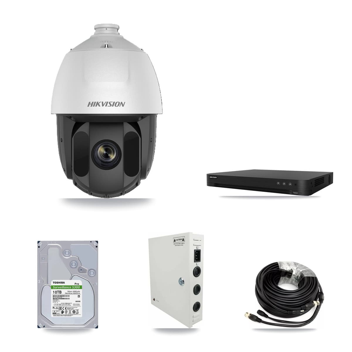 Hikvision 16-Channel 2MP CCTV Kit — 14 DS-2AE5225TI PTZ Cameras + 10TB Recording (DS-7216HGHI Recorder) - Image 1