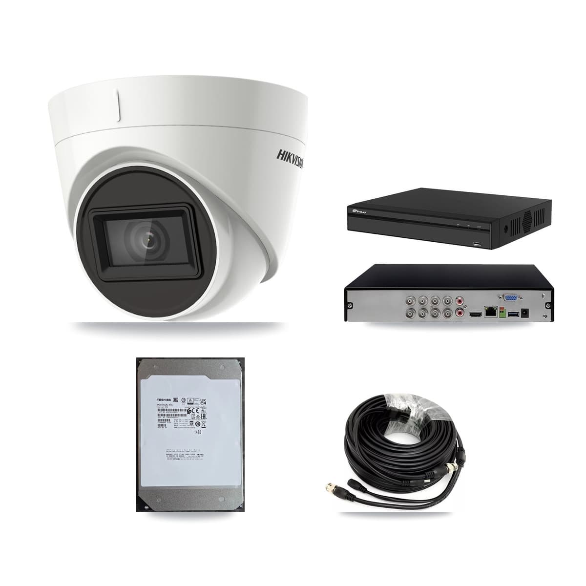 Hikvision & Prolux 8-Channel 4K CCTV Kit — 8 DS-2CE78U1T Turret Cameras + 14TB Recording