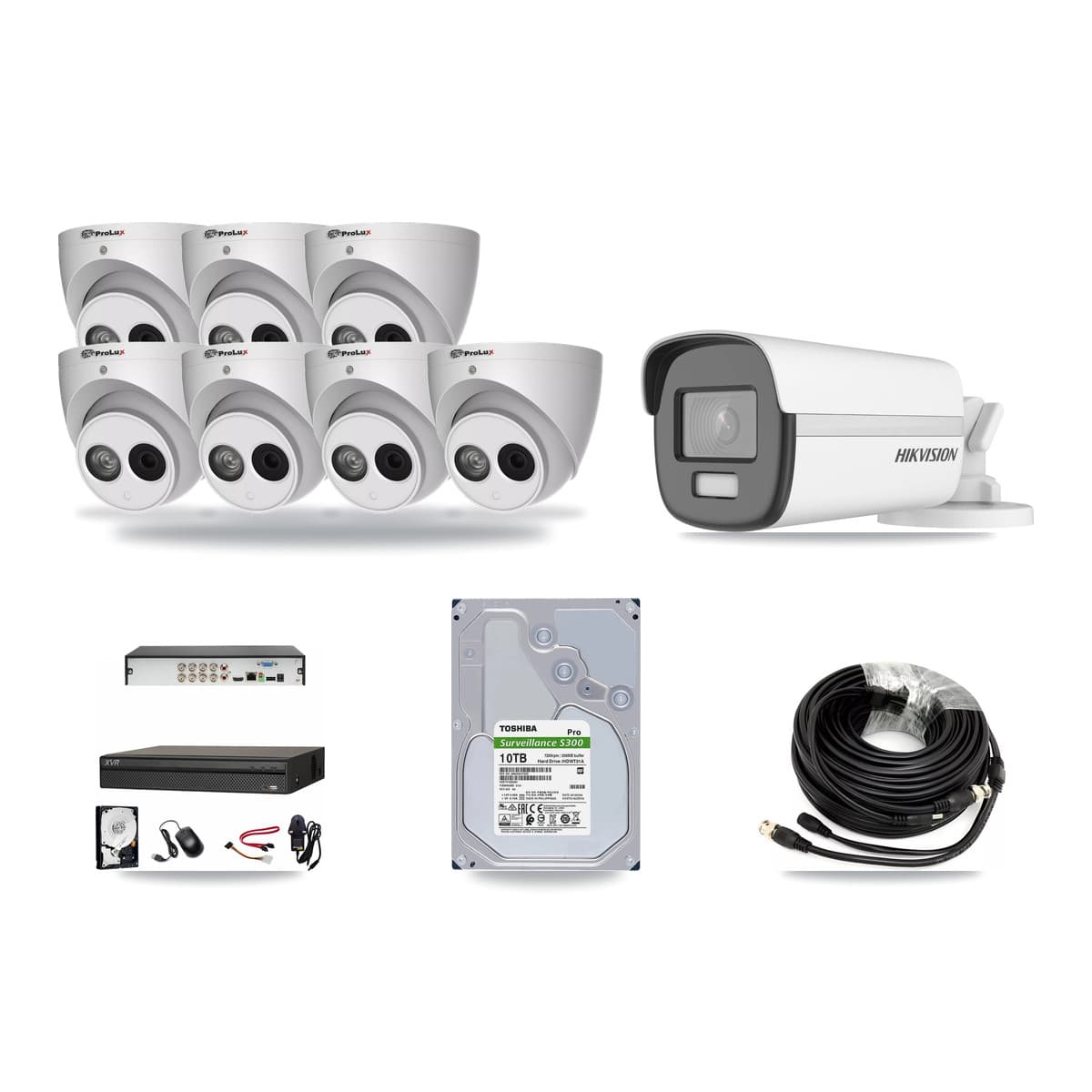 8-Channel 4MP – 4K CCTV Kit — 1 4K Bullet + 7 4MP Turret Cameras + 10TB Recording (XVR-3108AD Recorder) - Image 1