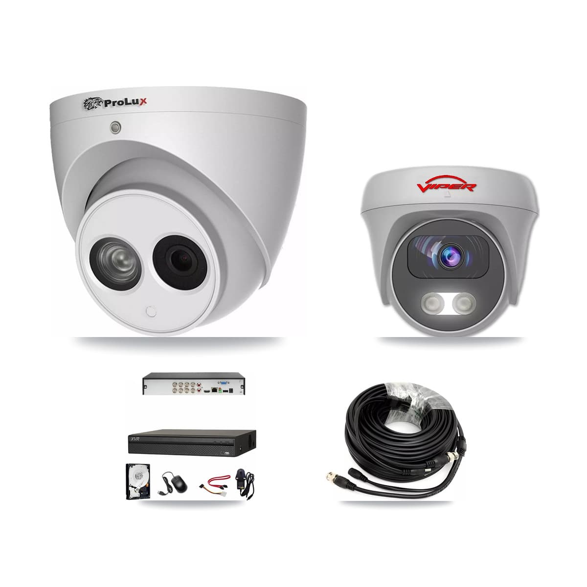 8-Channel 4MP – 5MP CCTV Kit — 4 4MP Turret + 2 White 5MP Cameras + 8TB Recording (XVR-3108AD Recorder) - Image 1