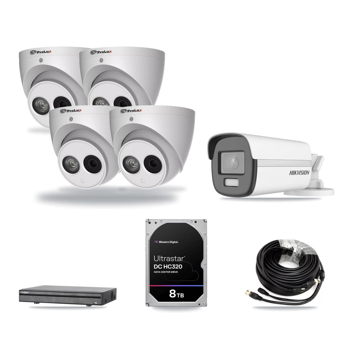 8-Channel 4MP – 4K CCTV Kit — 1 4K Bullet + 4 4MP Turret Cameras + 8TB Recording (DH-XVR5108H Recorder) - Image 1