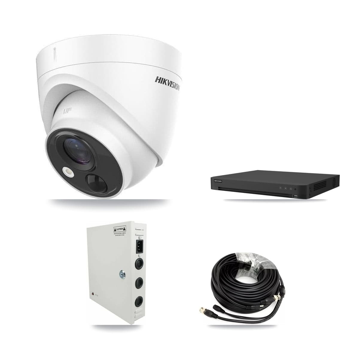 Hikvision 32-Channel 5MP CCTV Kit — 12 DS-2CE71H0T Turret Cameras + 2× 8TB Recording (IDS-7232HQHI Recorder)