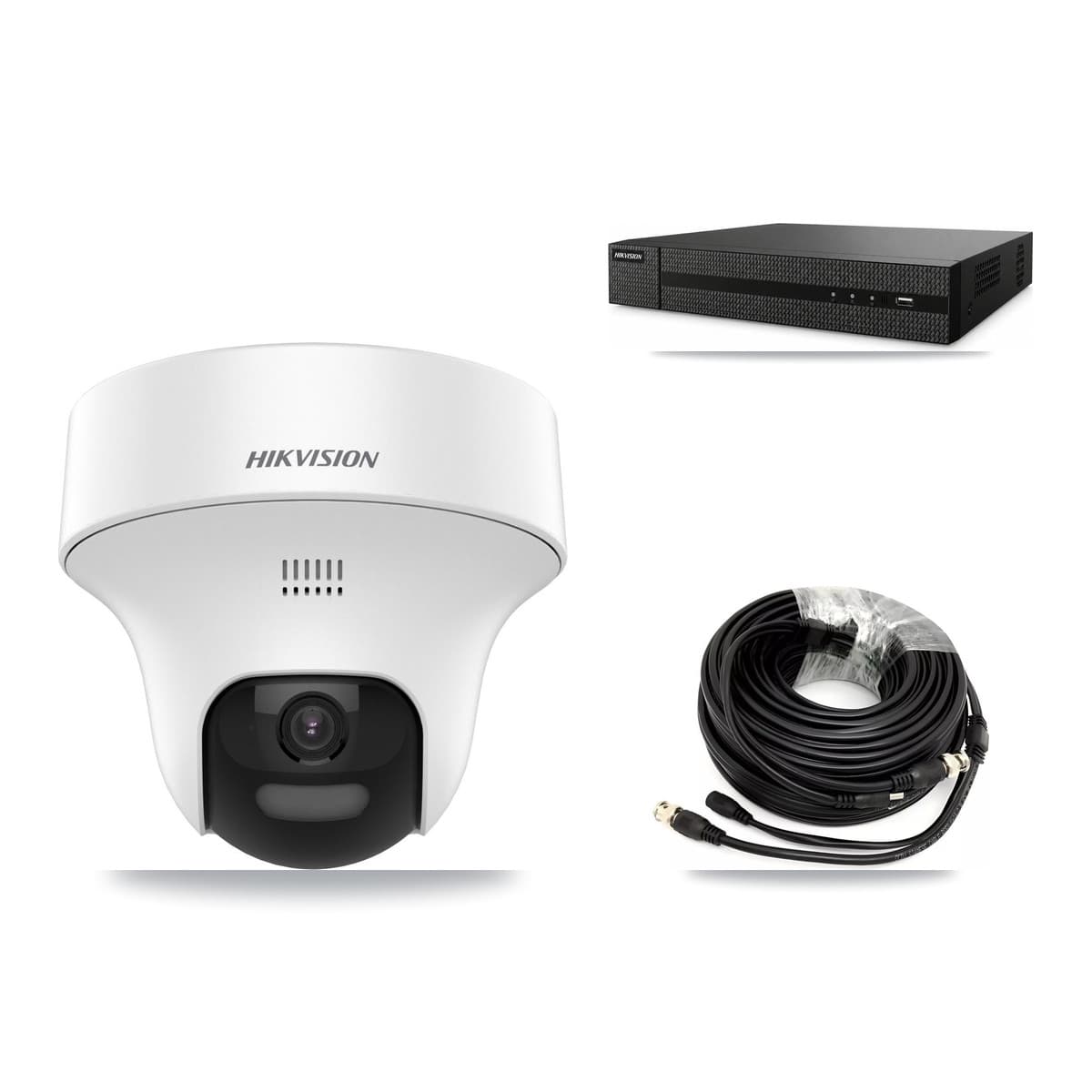 Hikvision 8-Channel 5MP CCTV Kit — 2 DS-2CE70K0T Turret Cameras + 3TB Recording (DVR-8CH Recorder)