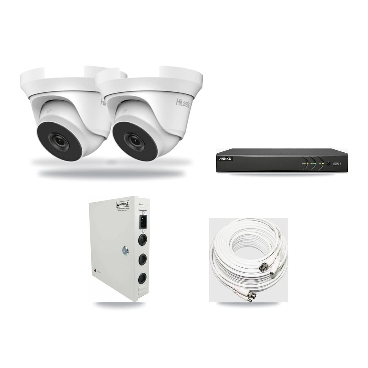 HiLook & ANNKE 4-Channel 4MP CCTV Kit — 2 Turret Cameras + 3TB Recording - Image 1