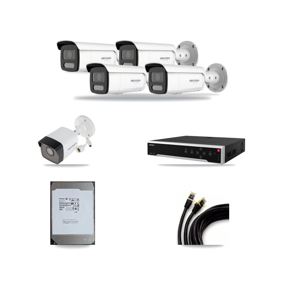 Hikvision 32-Channel 5MP – 4K CCTV Kit — 1 5MP + 4 4K Bullet Cameras + 14TB Recording - Image 1