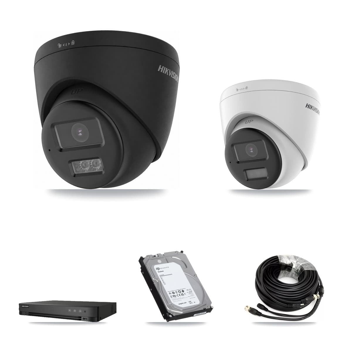 Hikvision 8-Channel 4K CCTV Kit — 1 DS-2CE78U0T + 5 DS-2CE78U0T Turret Cameras + 6TB Recording - Image 1