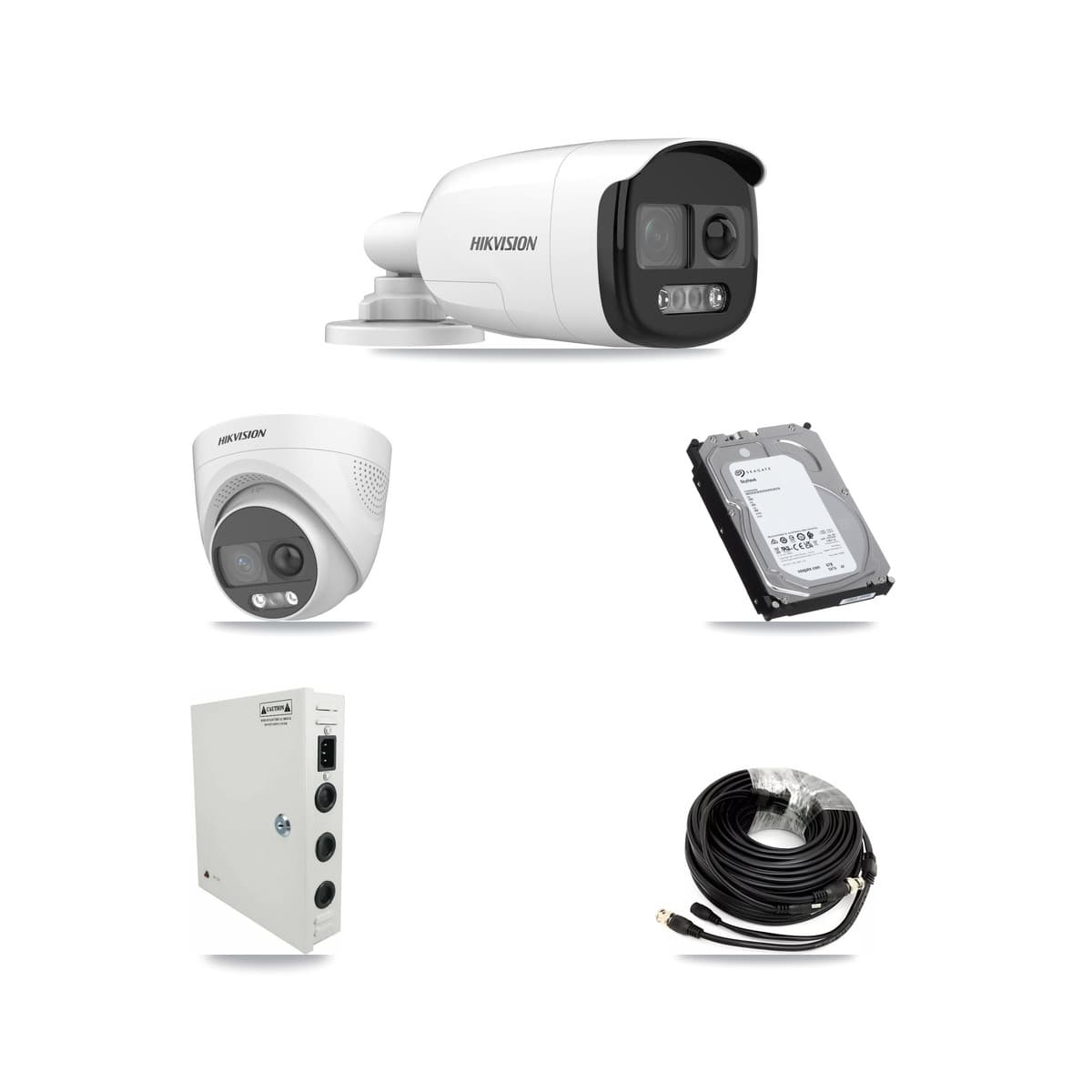 Hikvision 32-Channel 5MP CCTV Kit — 12 DS-2CE12KF3T Bullet + 5 DS-2CE72KF3T Turret Cameras + 3× 6TB Recording (DS-7332HQHI Recorder)