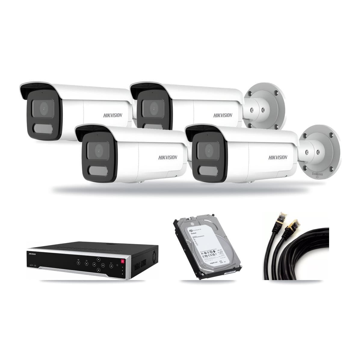 Hikvision 32-Channel 4MP – 4K CCTV Kit — 3 4MP + 1 4K Bullet Cameras + 6TB Recording - Image 1