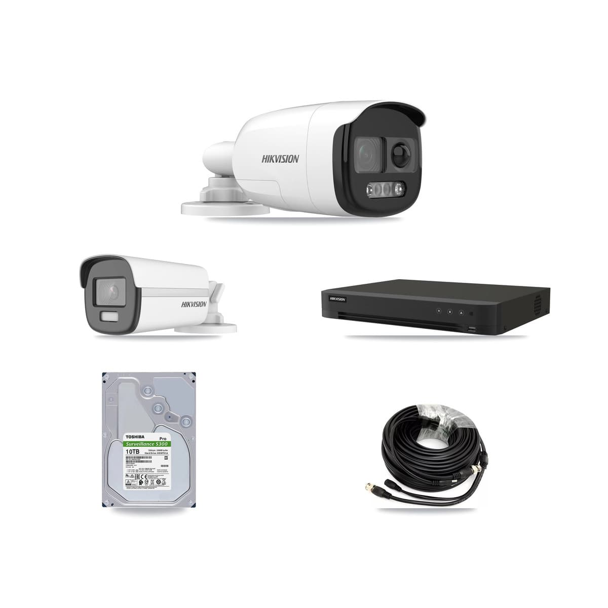 Hikvision 8-Channel 5MP – 4K CCTV Kit — 6 DS-2CE12KF3T-PIRXO 5MP + 1 DS-2CE12UF3T-E 4K Bullet Cameras + 10TB Recording (IDS-7208HUHI-M1/XT Recorder) - Image 1