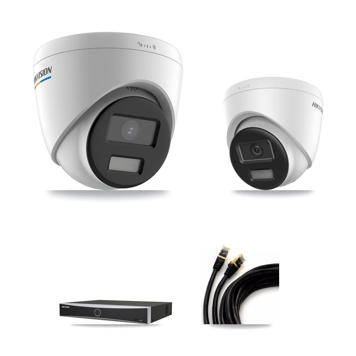 Hikvision 4-Channel 2MP – 4K CCTV Kit — 1 2MP + 1 4K Turret Cameras + 3TB Recording