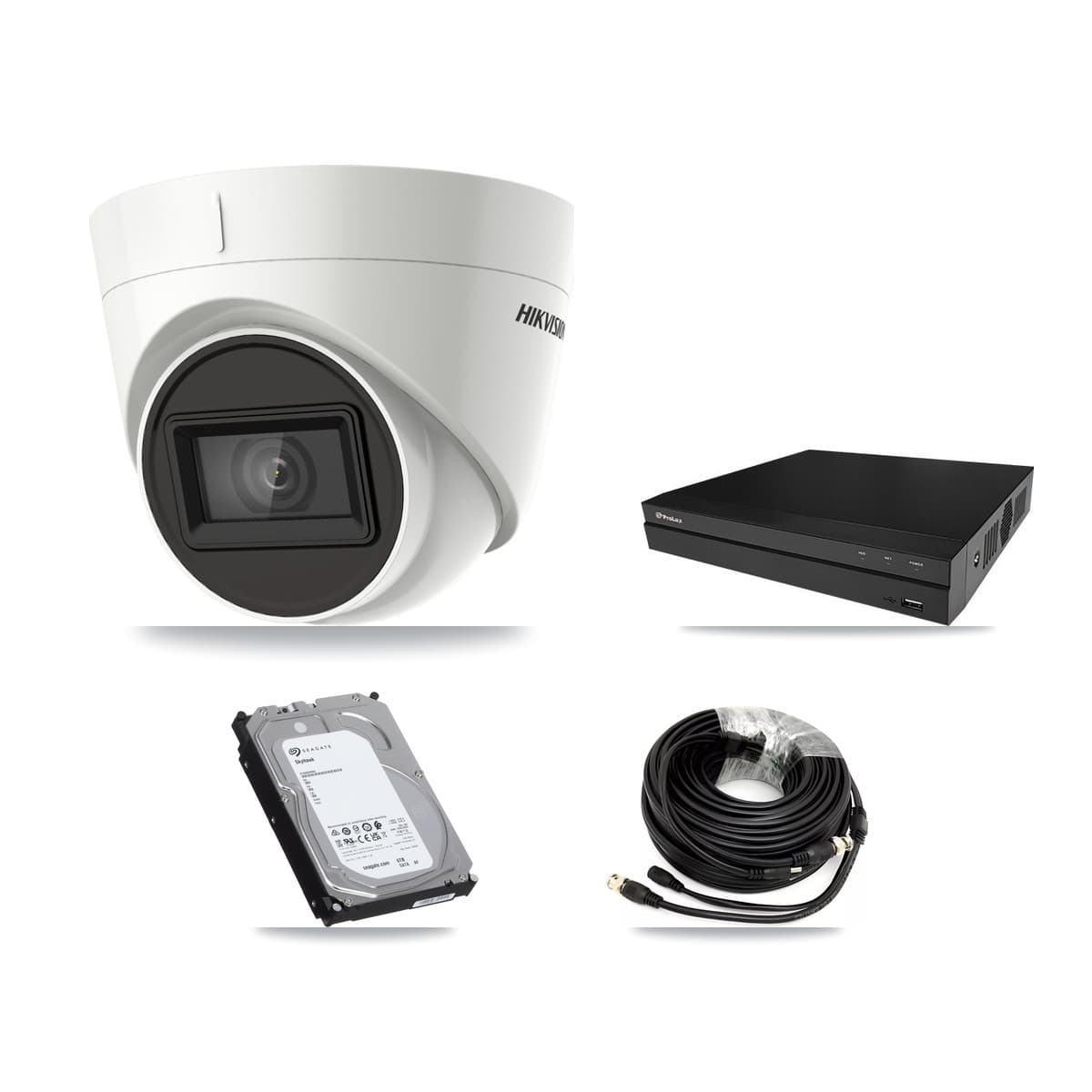Hikvision & Prolux 8-Channel 4K CCTV Kit — 8 DS-2CE78U1T Turret Cameras + 2× 6TB Recording