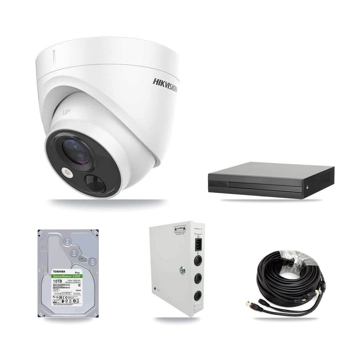 Hikvision 16-Channel 5MP CCTV Kit — 15 DS-2CE71H0T Turret Cameras + 10TB Recording (XVR-3116HS Recorder)