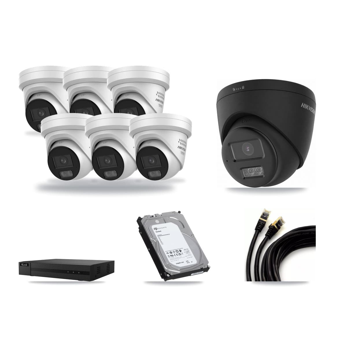 HiLook 8-Channel 4MP – 4K CCTV Kit — 1 4K + 6 4MP Turret Cameras + 6TB Recording - Image 1
