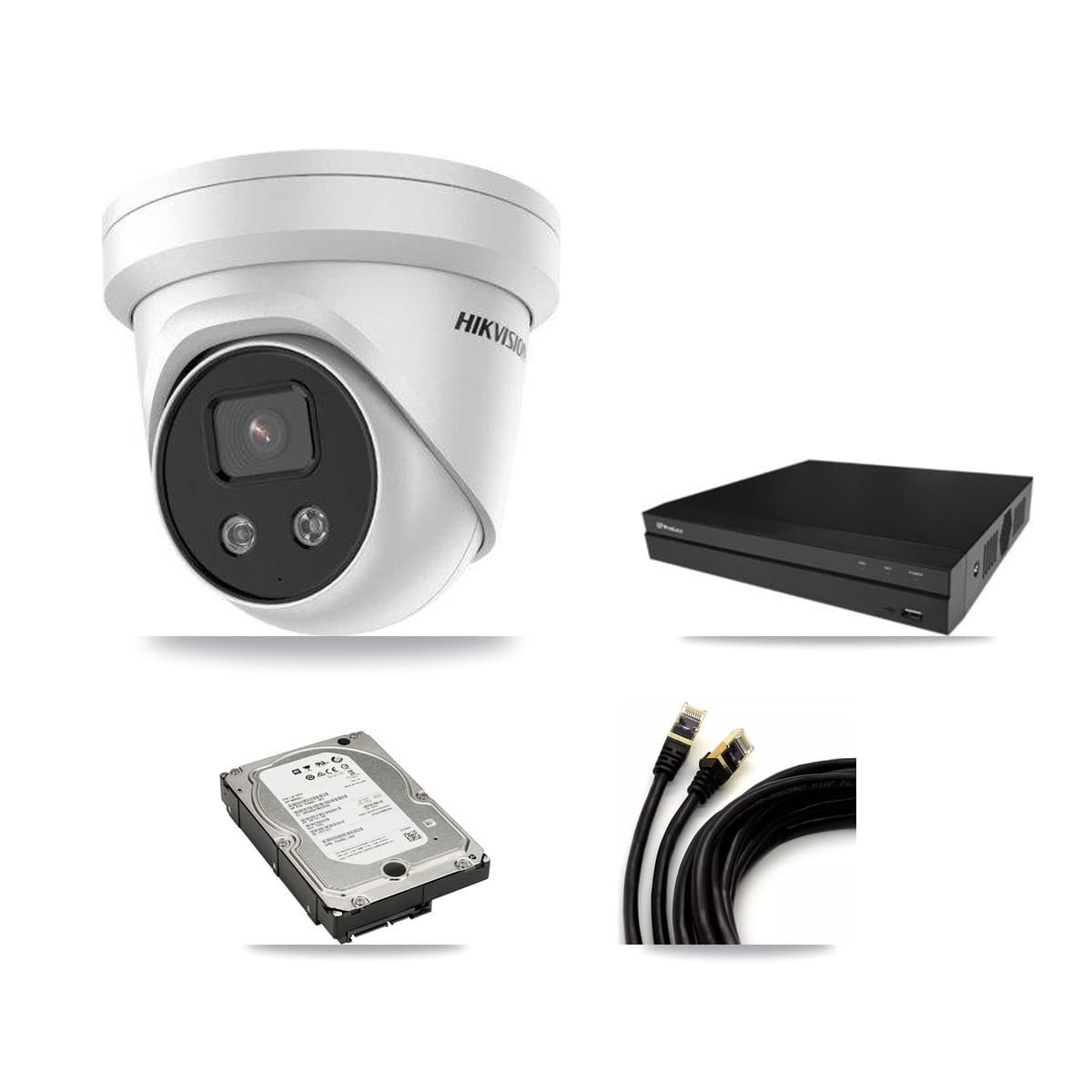 Hikvision & Prolux 16-Channel 5MP CCTV Kit — 4 DS-2CD3356G2 Turret Cameras + 5TB Recording