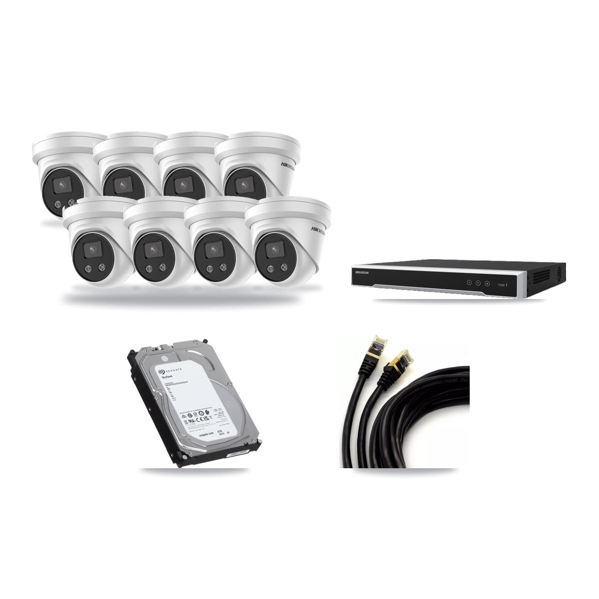 Hikvision 16-Channel 5MP CCTV Kit — 8 Turret Cameras + 6TB Recording (DS-7616NI-M2 Recorder) - Image 1