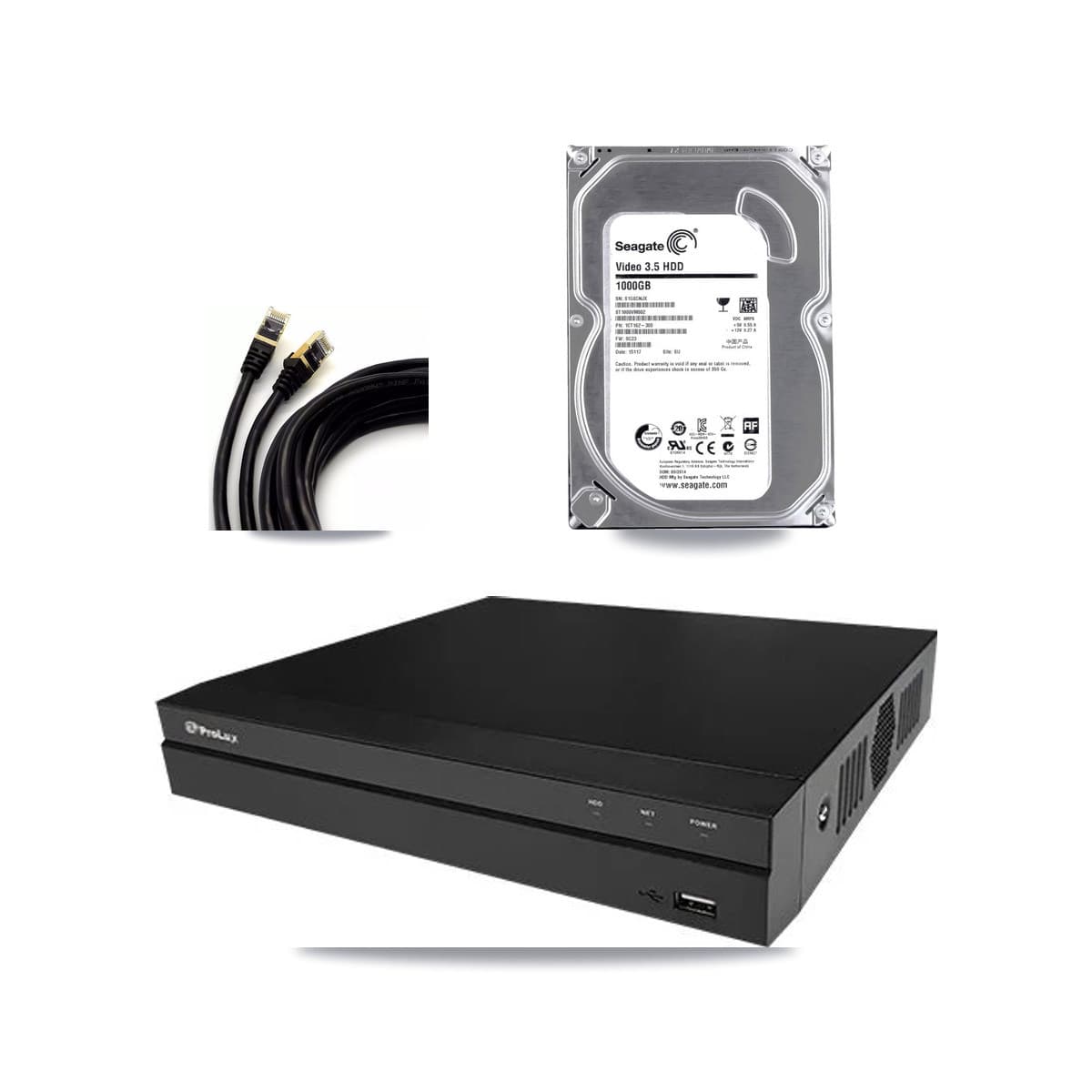 Prolux 8-channel CCTV kit: 1 camera (1× 5MP Dome), 1TB hard drive