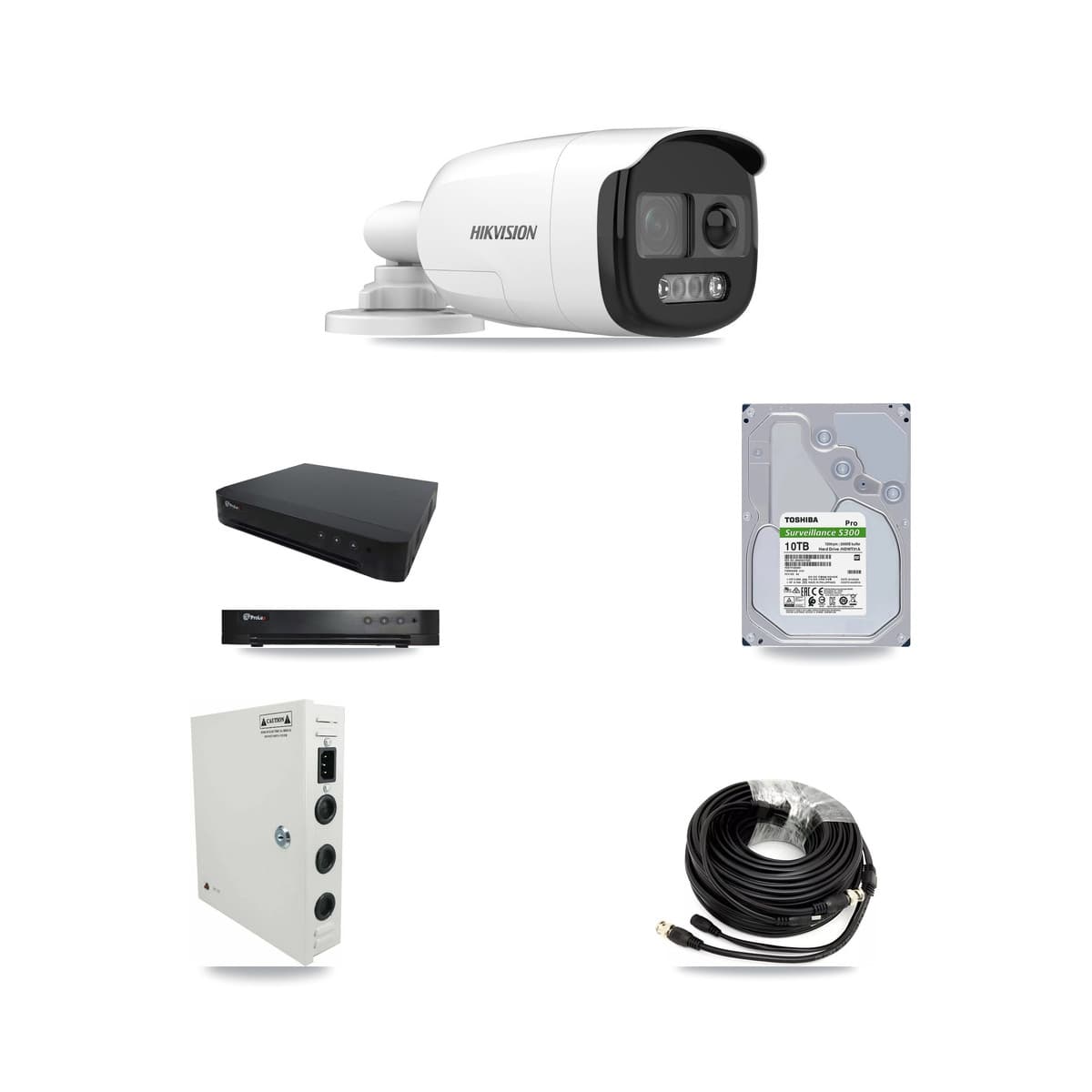 Hikvision & Prolux 16-Channel 5MP CCTV Kit — 14 DS-2CE12KF3T Bullet Cameras + 10TB Recording