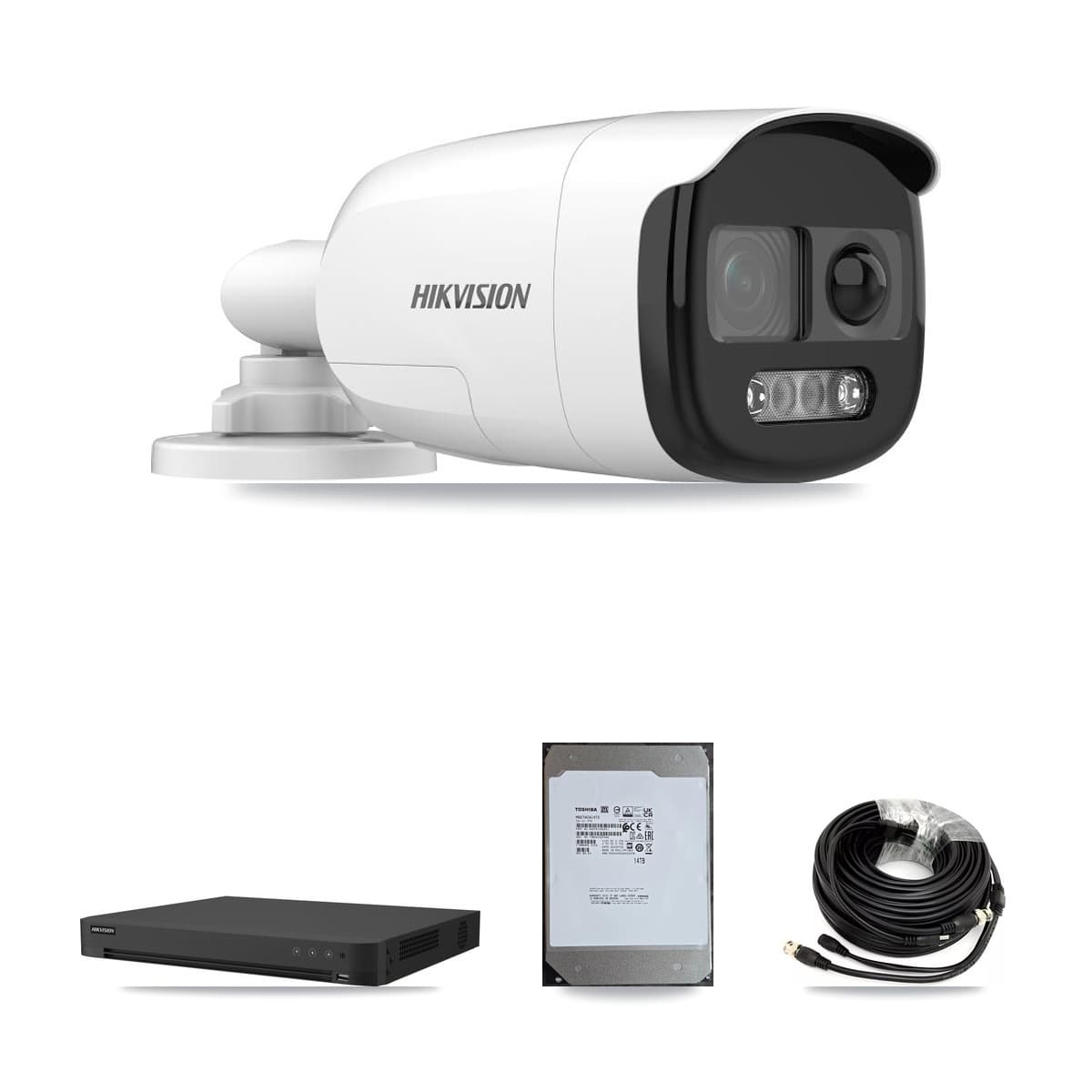 Hikvision 16-Channel 5MP CCTV Kit — 8 DS-2CE12KF3T Bullet Cameras + 14TB Recording