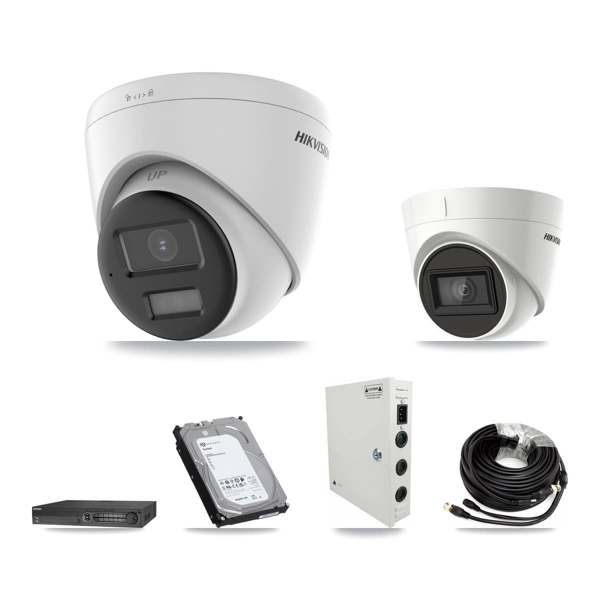 Hikvision 32-Channel 4K CCTV Kit — 26 DS-2CE78U0T + 1 DS-2CE78U1T Turret Cameras + 3× 6TB Recording