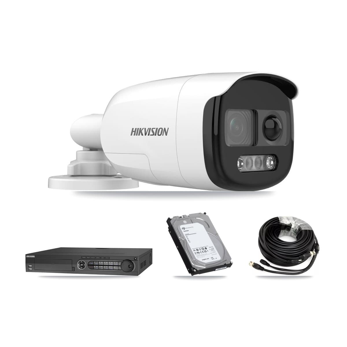 Hikvision 32-Channel 5MP CCTV Kit — 4 DS-2CE12KF3T Bullet Cameras + 6TB Recording (DS-7332HQHI Recorder)