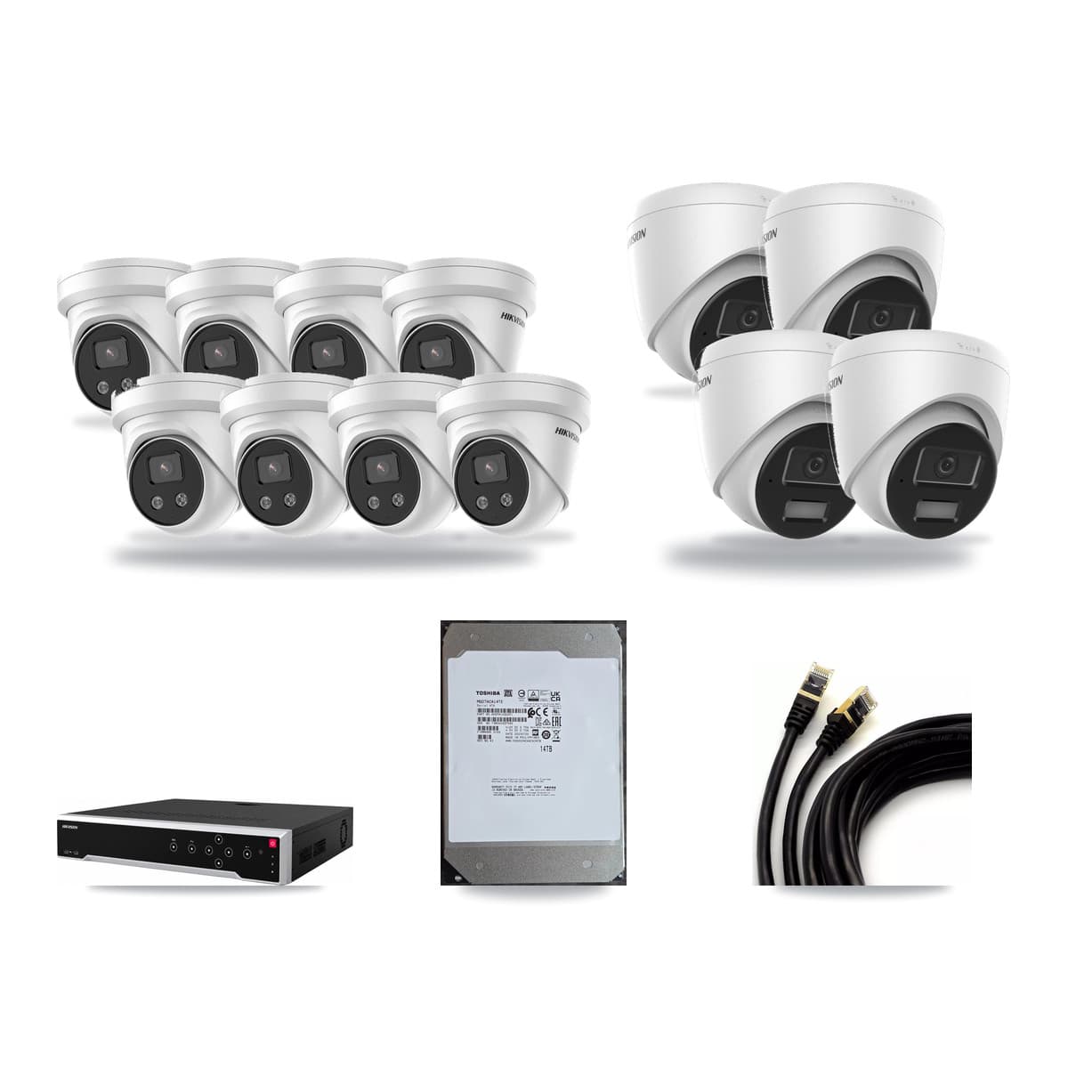 Hikvision 32-Channel 4MP – 5MP CCTV Kit — 4 4MP + 8 5MP Turret Cameras + 14TB Recording - Image 1
