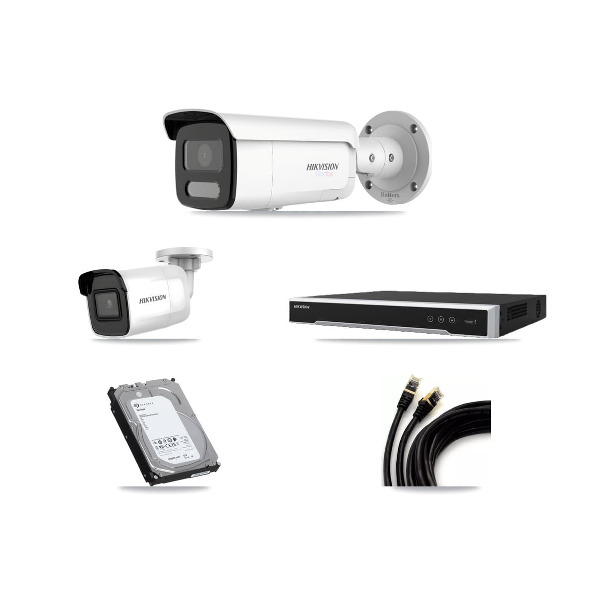 Hikvision 8-Channel 4K CCTV Kit — 1 DS-2CD2085G1 + 2 DS-2CD2T87G2H Bullet Cameras + 6TB Recording