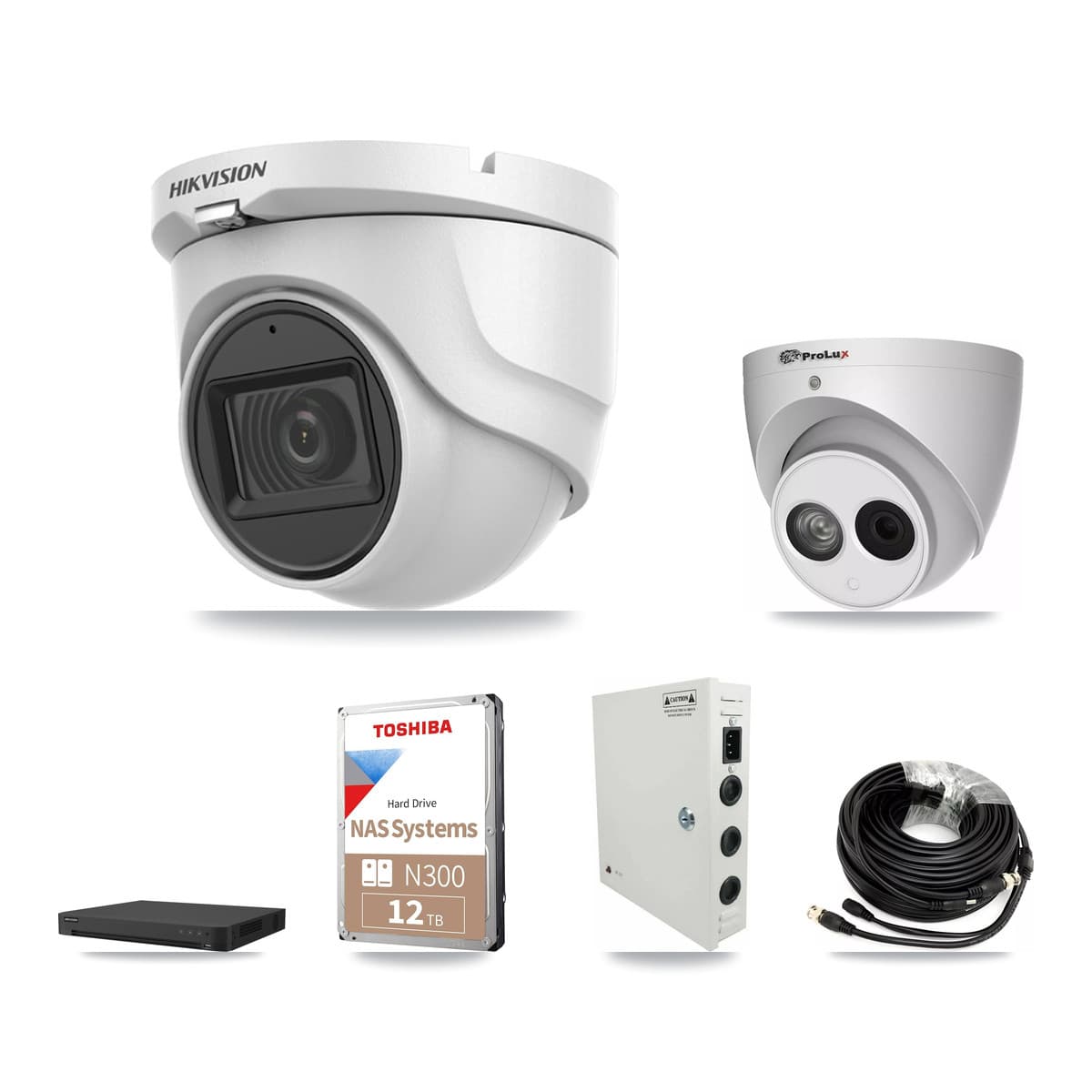 Hikvision & Prolux 32-Channel 4MP – 5MP CCTV Kit — 22 5MP + 10 4MP Turret Cameras + 2× 12TB Recording - Image 1