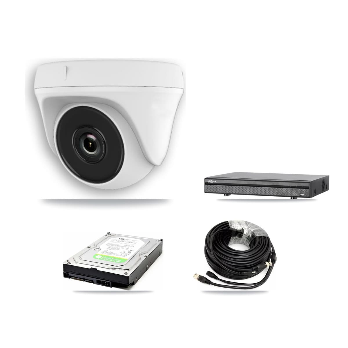 Dahua 8-Channel 2MP CCTV Kit — 2 White Dome Cameras + 1TB Recording (DH-XVR5108H Recorder)