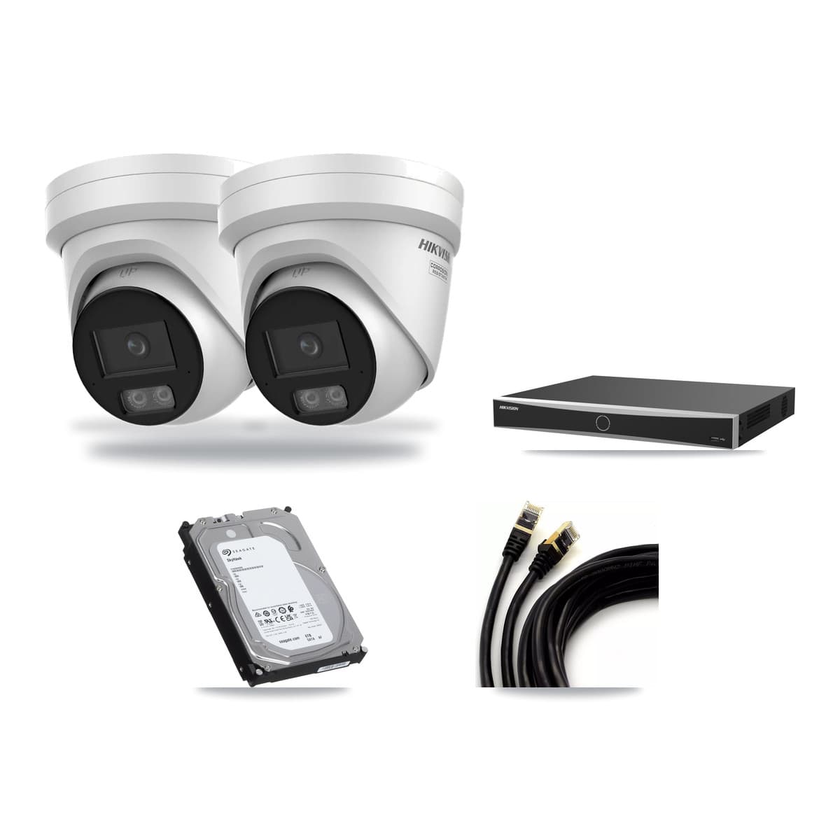 Hikvision 16-Channel 4K CCTV Kit — 2 DS-2CD2387G3 Turret Cameras + 6TB Recording - Image 1