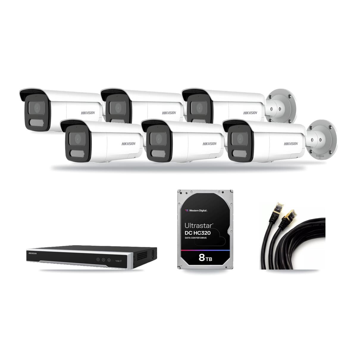 Hikvision 16-Channel 4MP CCTV Kit — 6 Bullet Cameras + 8TB Recording (DS-7616NI-M2 Recorder) - Image 1