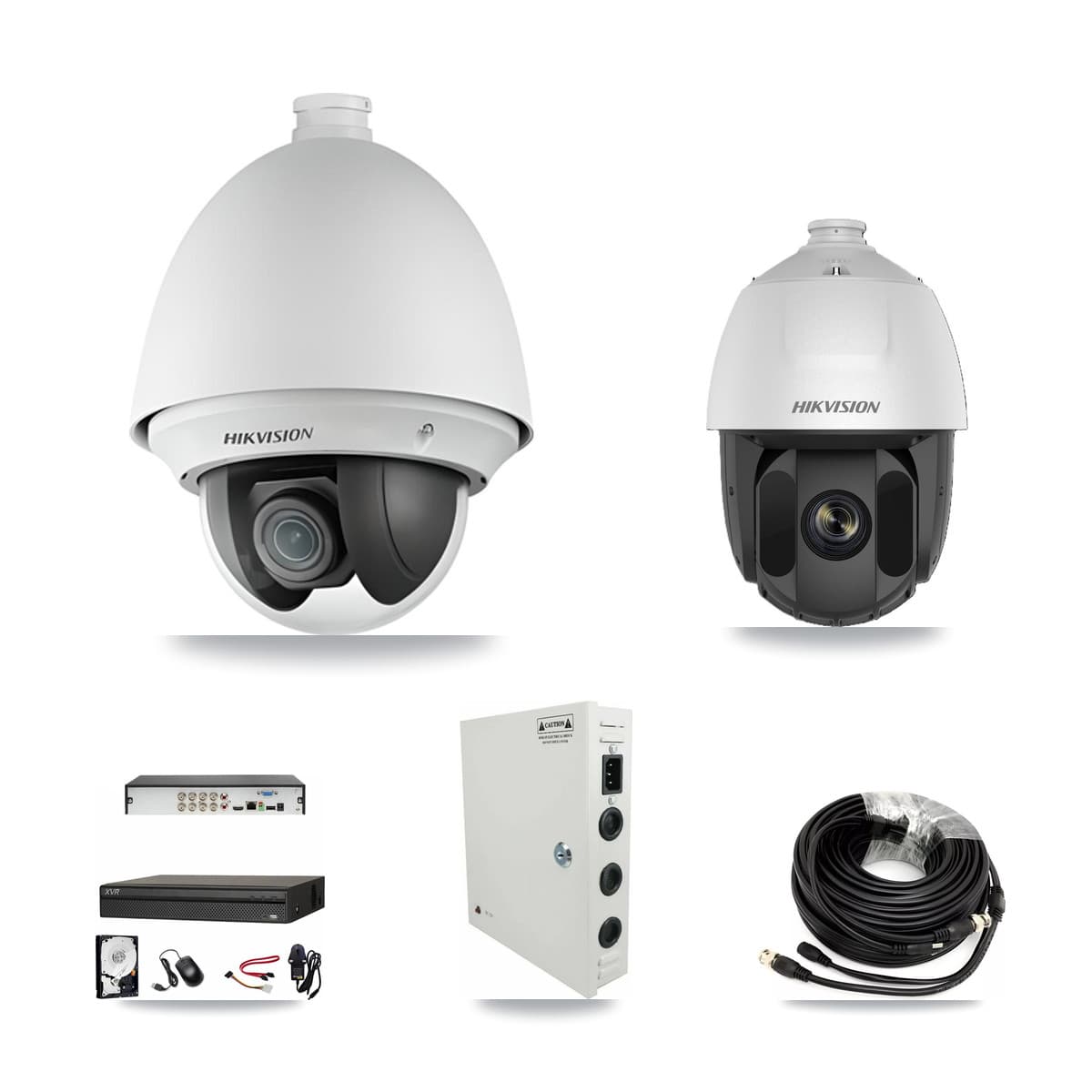 Hikvision & Dahua 8-Channel 2MP CCTV Kit — 3 DS-2AE4225T + 1 DS-2AE5225TI PTZ Cameras + 3TB Recording (XVR-3108AD Recorder)