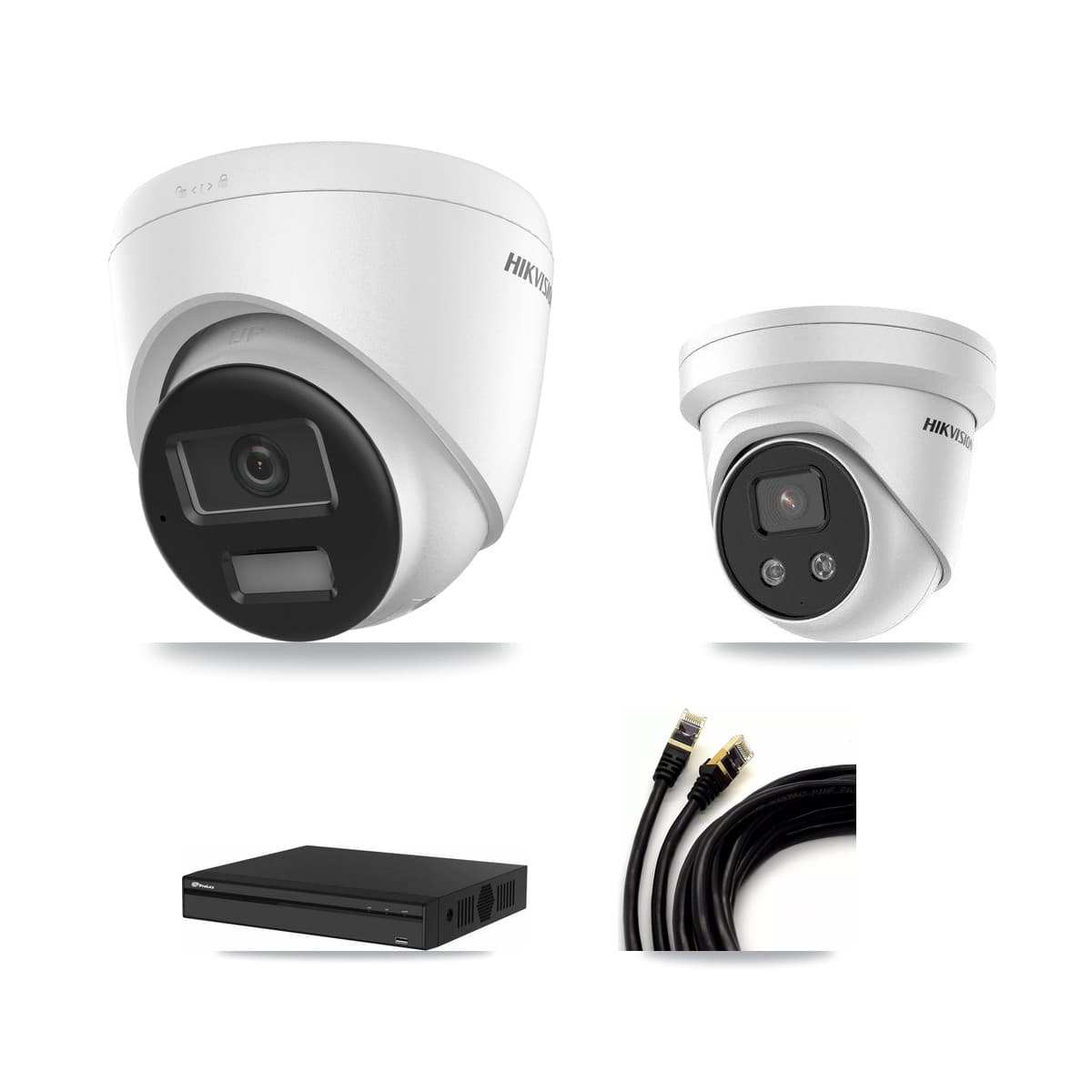 Hikvision & Prolux 4-Channel 5MP – 4K CCTV Kit — 2 4K + 2 5MP Turret Cameras + 8TB Recording