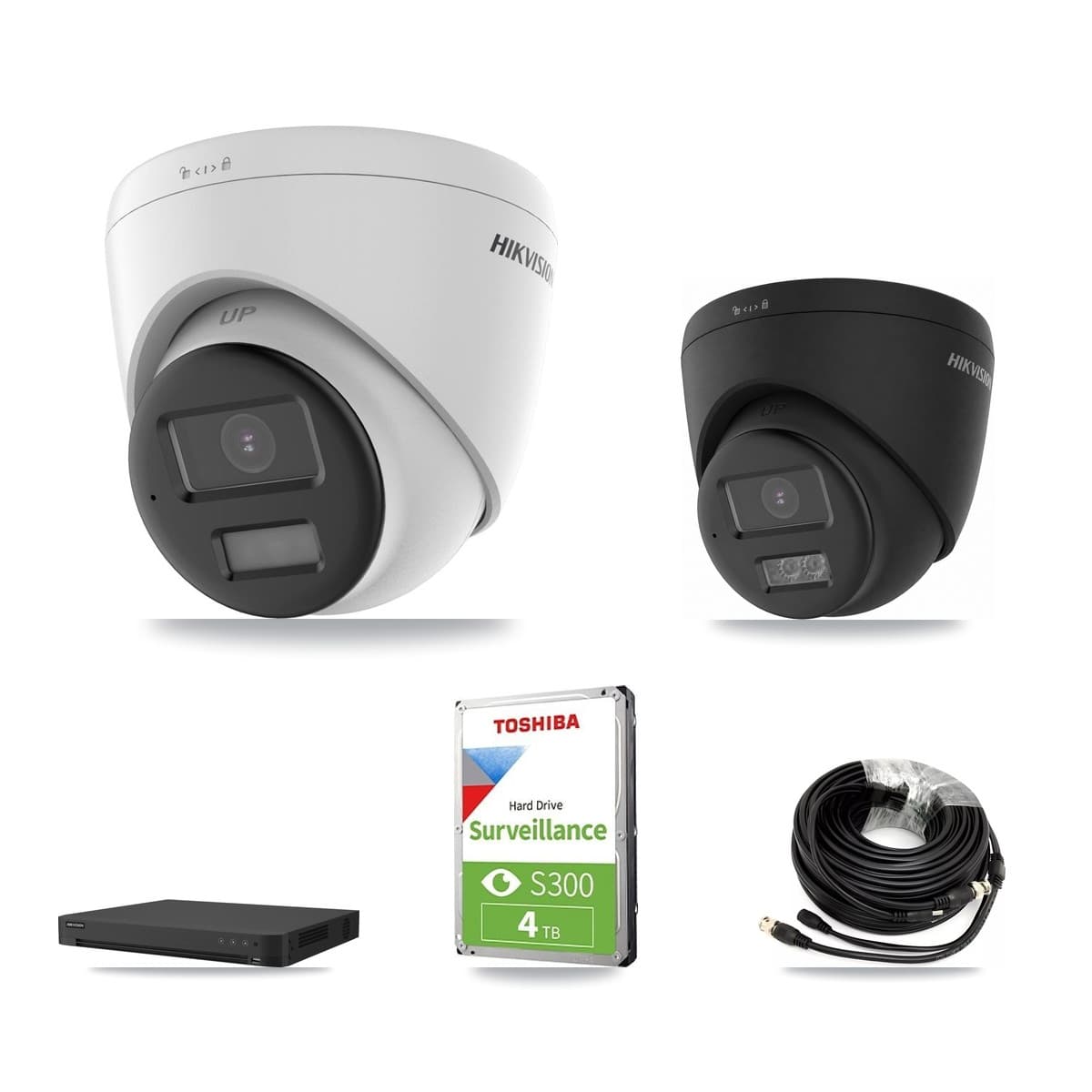 Hikvision 16-Channel 5MP – 4K CCTV Kit — 1 5MP + 1 4K Turret Cameras + 4TB Recording