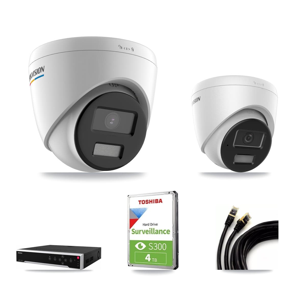 Hikvision 32-Channel 2MP – 4MP CCTV Kit — 4 2MP + 1 4MP Turret Cameras + 4TB Recording