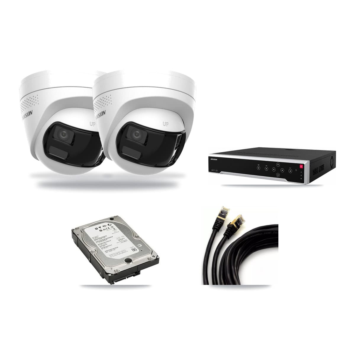 Hikvision 32-Channel 4K CCTV Kit — 2 DS-2CD1383G2P Turret Cameras + 5TB Recording - Image 1