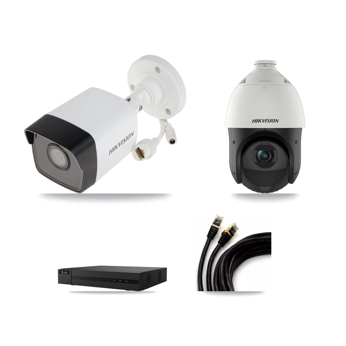 Hikvision & HiLook 8-Channel 4MP – 5MP CCTV Kit — 1 5MP Bullet + 1 4MP PTZ Cameras + 3TB Recording (NVR-108MH-D Recorder) - Image 1