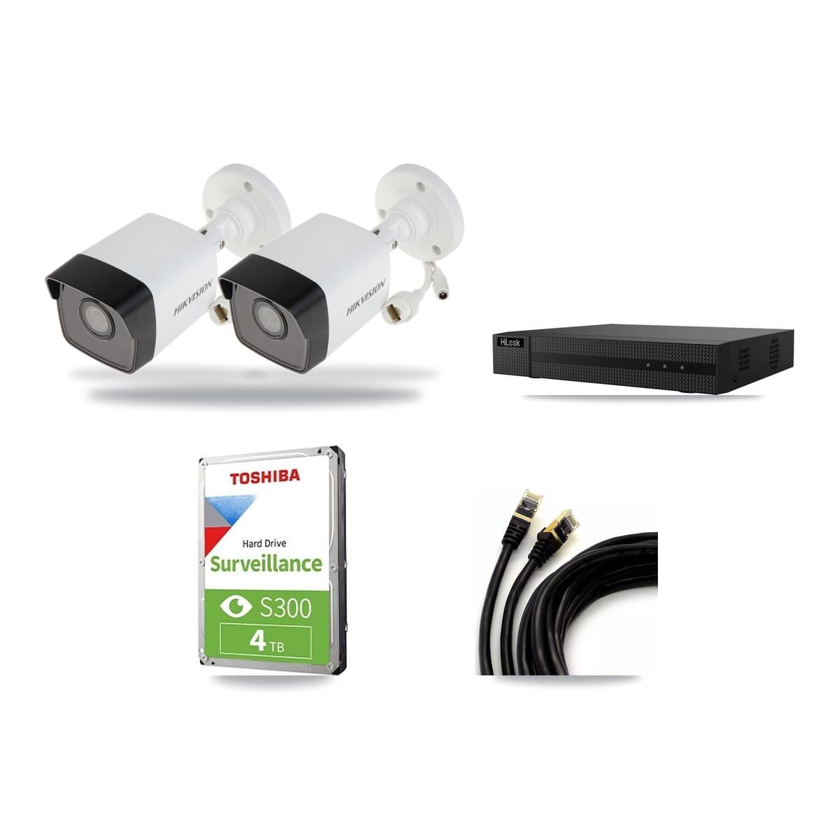 Hikvision & HiLook 8-Channel 5MP CCTV Kit — 2 Bullet + 1 Dome Cameras + 4TB Recording (NVR-108MH-D Recorder) - Image 1