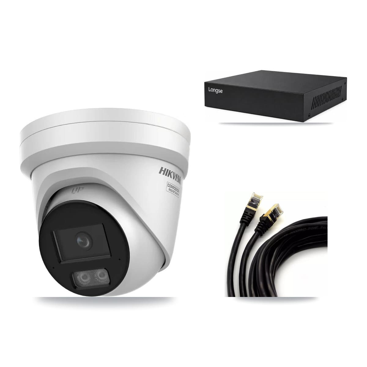 Hikvision & Longse 8-Channel 4K CCTV Kit — 4 DS-2CD2387G3 Turret Cameras + 8TB Recording