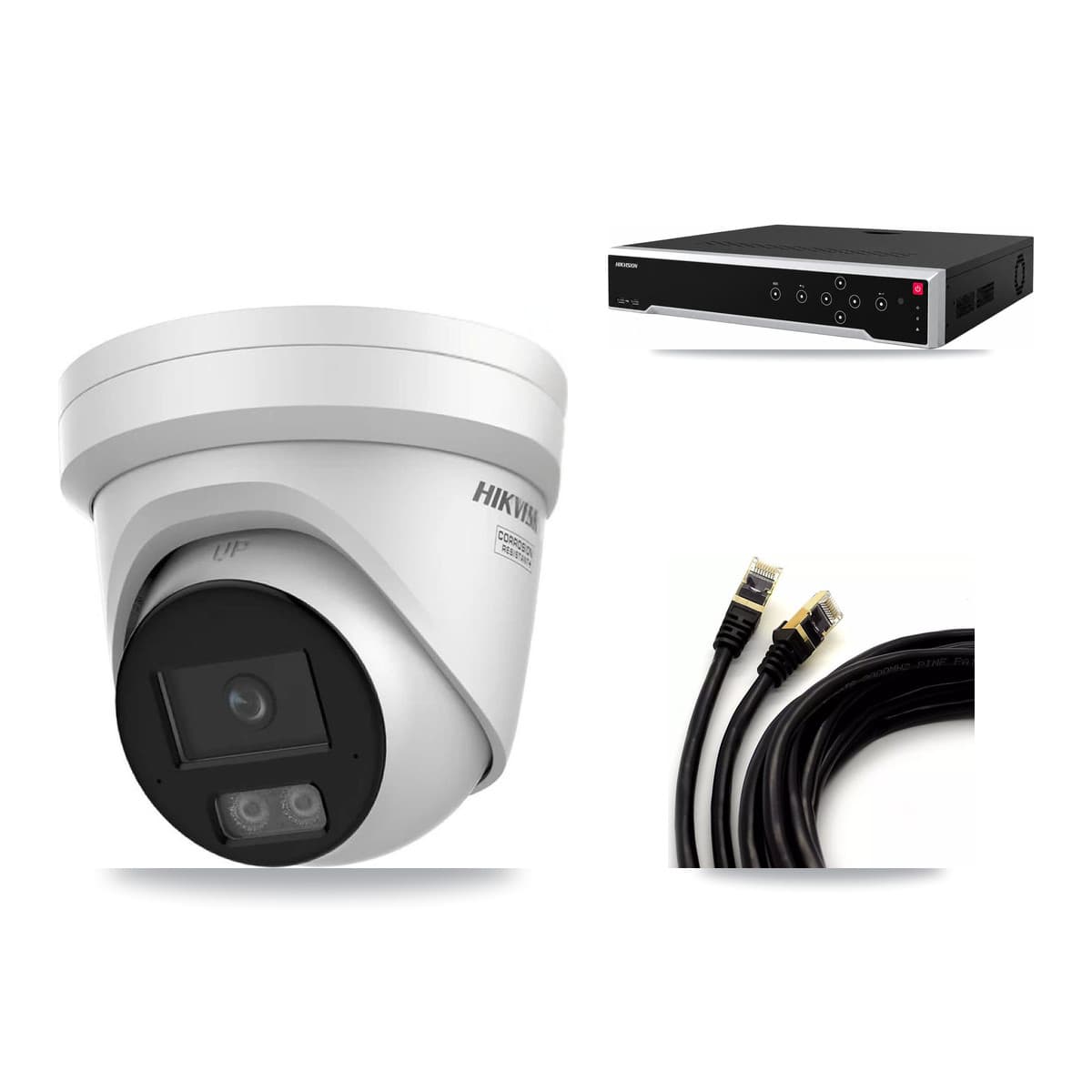 Hikvision 32-Channel 4K CCTV Kit — 3 DS-2CD2387G3 Turret Cameras + 8TB Recording