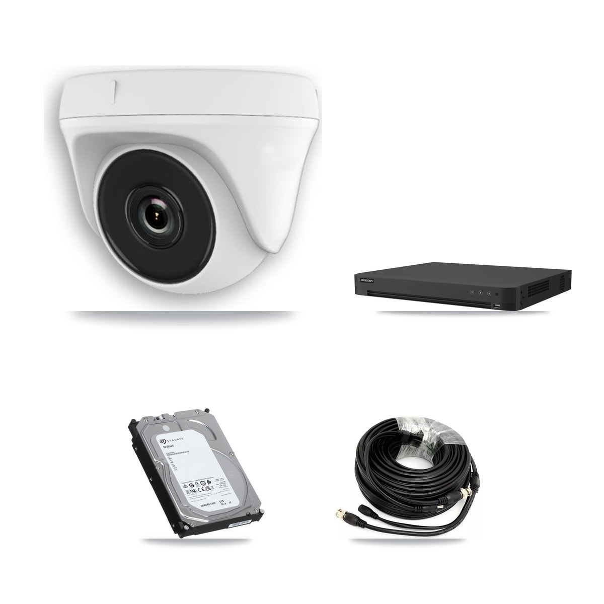 Hikvision 16-Channel 2MP CCTV Kit — 8 White Dome Cameras + 6TB Recording (IDS-7216HUHI Recorder)