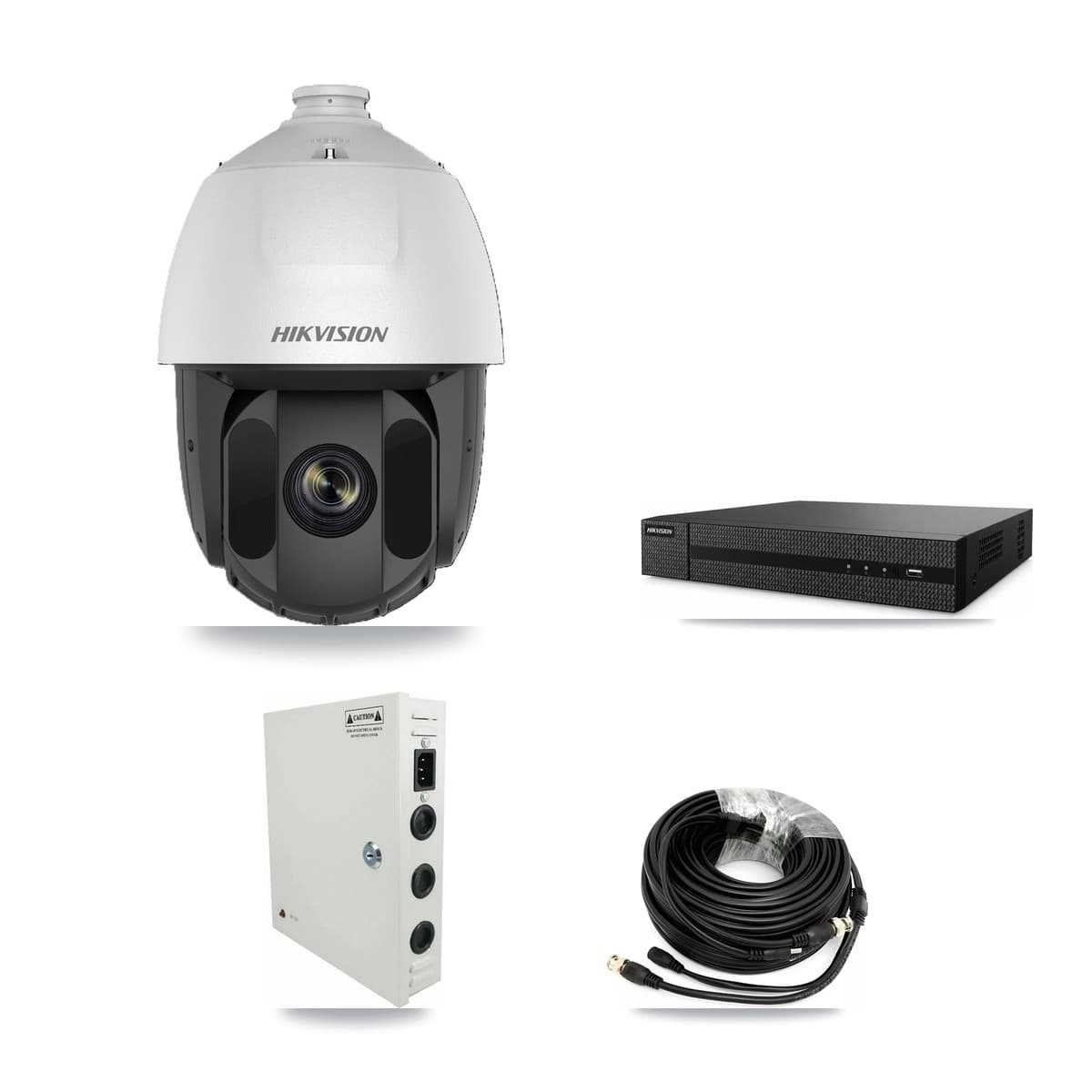 Hikvision 8-Channel 2MP CCTV Kit — 4 DS-2AE5225TI PTZ Cameras + 3TB Recording (DVR-8CH Recorder) - Image 1