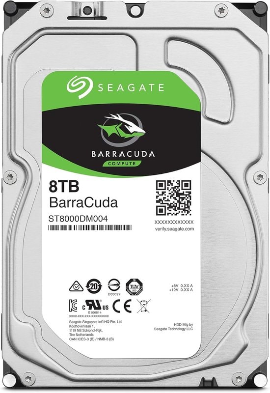 Seagate ST8000DM004 8TB 3.5" SATA BarraCuda Compute HDD 5400RPM