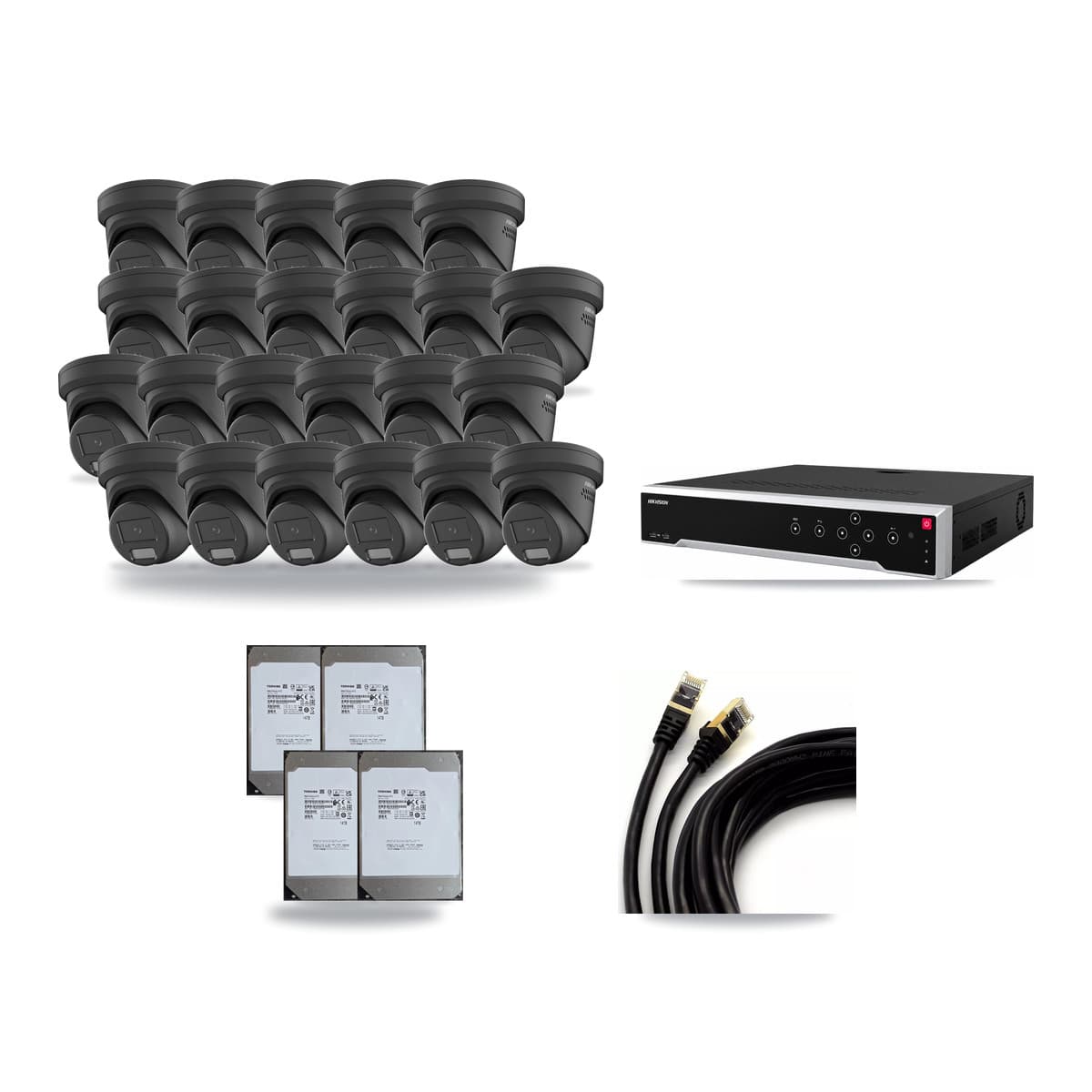 Hikvision 32-Channel 4MP CCTV Kit — 23 Turret Cameras + 4× 14TB Recording - Image 1