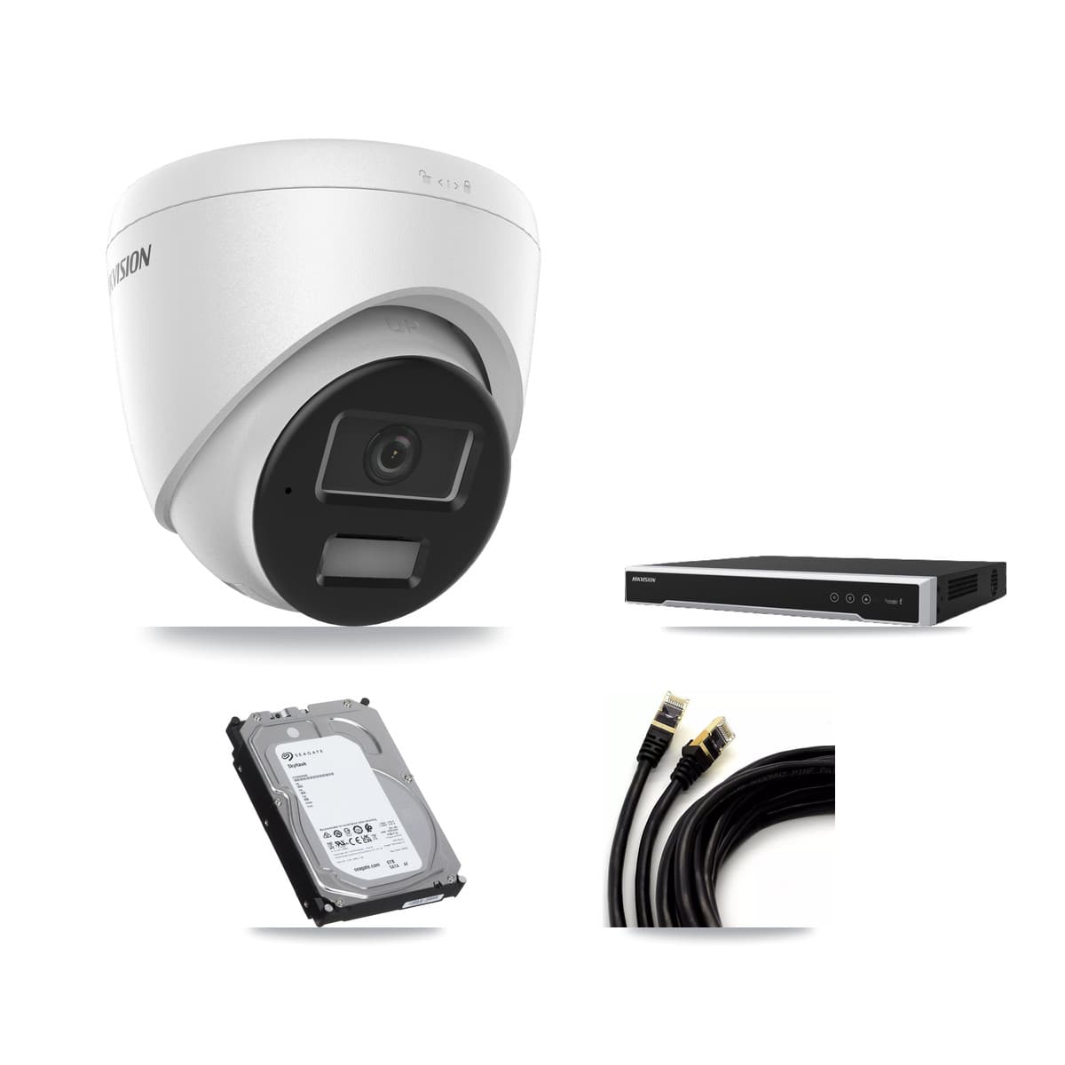 Hikvision 8-Channel 4MP CCTV Kit — 6 DS-2CD1343G2 Turret Cameras + 6TB Recording (DS-7608NI-M2 Recorder)