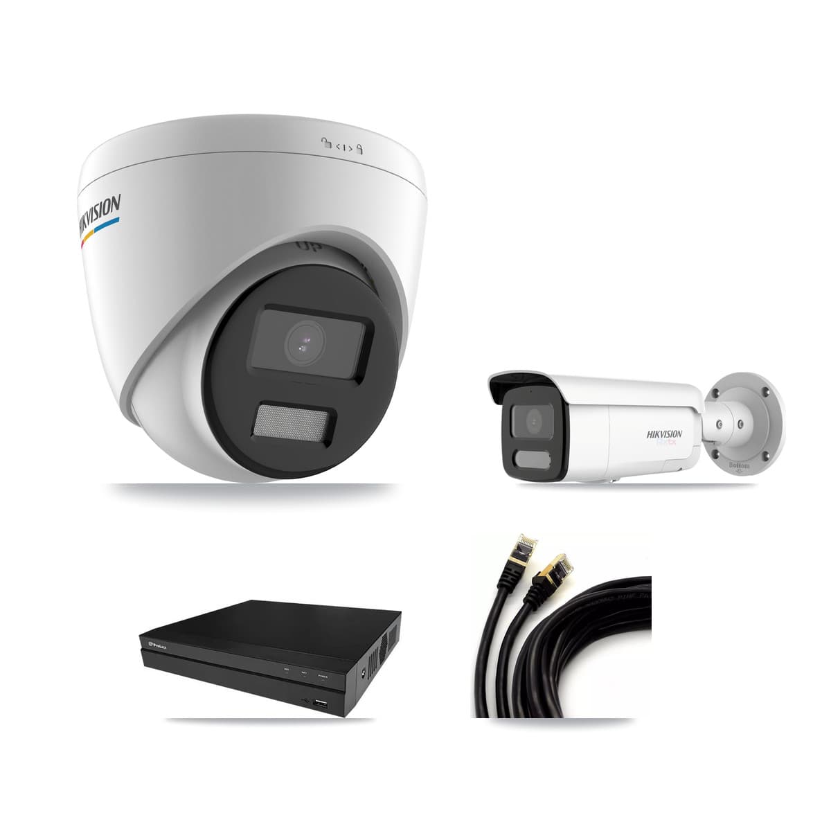 Hikvision & Prolux 8-Channel 2MP – 4K CCTV Kit — 1 2MP Turret + 1 4K Bullet Cameras + 3TB Recording
