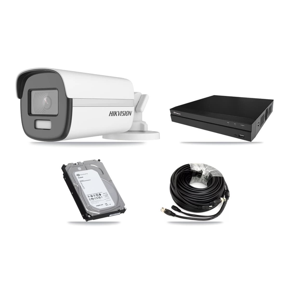 Hikvision & Prolux 8-Channel 4K CCTV Kit — 5 Bullet Cameras + 2× 6TB Recording